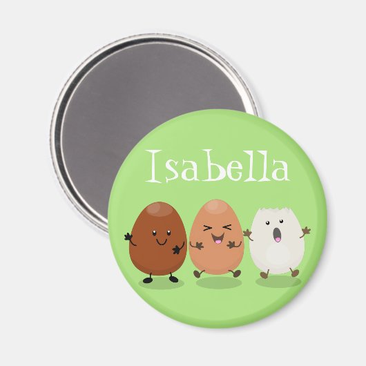 かわいいかわいい卵おもしろい漫画イラストレーション マグネット (正面/裏面)