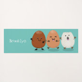 かわいいかわいい卵おもしろい漫画イラストレーション ヨガマット (裏面(横))