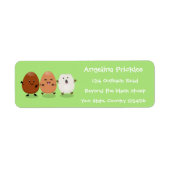 かわいいかわいい卵おもしろい漫画イラストレーション ラベル (正面)