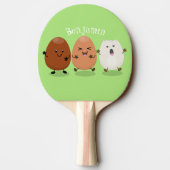 かわいいかわいい卵おもしろい漫画イラストレーション 卓球ラケット (裏面)