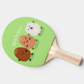 かわいいかわいい卵おもしろい漫画イラストレーション 卓球ラケット (横)