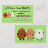 かわいいかわいい卵おもしろい漫画イラストレーション 名刺 (正面/裏面)