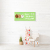 かわいいかわいい卵おもしろい漫画イラストレーション 横断幕 (インサイチュ)