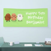 かわいいかわいい卵おもしろい漫画イラストレーション 横断幕 (トレードショー)