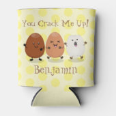 かわいいかわいい卵おもしろい漫画イラストレーション 缶クーラー (正面)