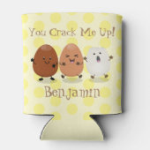 かわいいかわいい卵おもしろい漫画イラストレーション 缶クーラー (裏面)