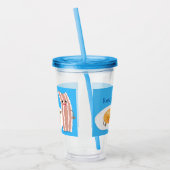 かわいいかわいい卵とベーコン漫画イラストレーション アクリルタンブラー (左)