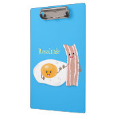 かわいいかわいい卵とベーコン漫画イラストレーション クリップボード (左)