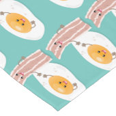 かわいいかわいい卵とベーコン漫画イラストレーション ショートテーブルランナー (コーナー)