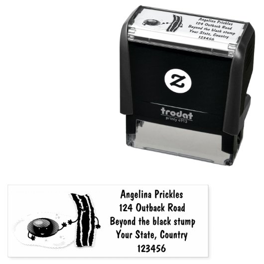 かわいいかわいい卵とベーコン漫画イラストレーション セルフインキングスタンプ (インサイチュ)