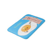 かわいいかわいい卵とベーコン漫画イラストレーション バスマット (アングル)