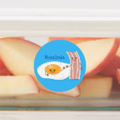 かわいいかわいい卵とベーコン漫画イラストレーション ラベル (貼付)