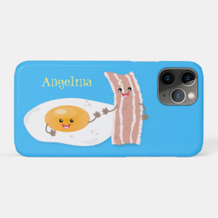 かわいいかわいい卵とベーコン漫画イラストレーション iPhone 11 PROケース