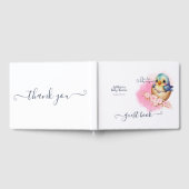 かわいいかわいい卵の鳥エレガントフローラ赤ちゃんシャワー ゲストブック (全面)