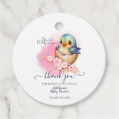 かわいいかわいい卵の鳥エレガントフローラ赤ちゃんシャワー フェイバータグ (正面)