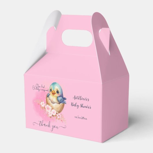 かわいいかわいい卵の鳥エレガントフローラ赤ちゃんシャワー フェイバーボックス (裏面サイド)