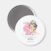 かわいいかわいい卵の鳥エレガントフローラ赤ちゃんシャワー マグネット (正面/裏面)