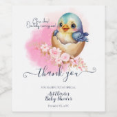 かわいいかわいい卵の鳥エレガントフローラ赤ちゃんシャワー ワインラベル (シングルラベル)