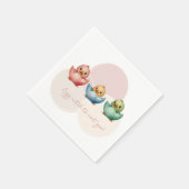 かわいいかわいい卵鳥パステルカラーベビーシャワー スタンダードカクテルナプキン (角)