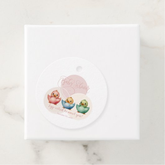 かわいいかわいい卵鳥パステルカラーベビーシャワー フェイバータグ (インサイチュ)