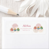 かわいいかわいい卵鳥パステルカラーベビーシャワー ラベル (インサイチュ)