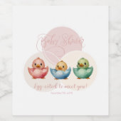 かわいいかわいい卵鳥パステルカラーベビーシャワー ワインラベル (シングルラベル)