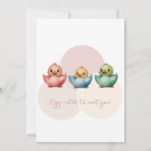 かわいいかわいい卵鳥パステルカラーベビーシャワー 招待状 (裏面)
