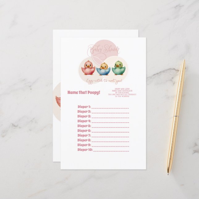 かわいいかわいい卵鳥パステルカラーポピーゲーム (正面/裏面インサイチュ)