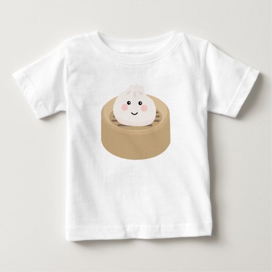 かわいいかわいい団子で蒸し器 ベビーTシャツ (正面)