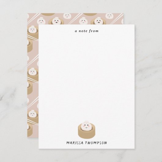 かわいいかわいい団子蒸し箸 ノートカード (正面/裏面)