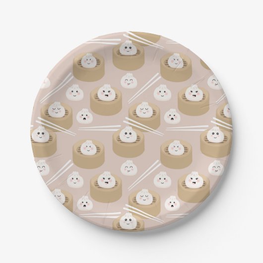 かわいいかわいい団子蒸し箸 ペーパープレート (正面)