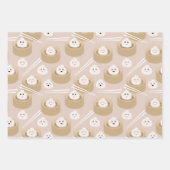 かわいいかわいい団子蒸し箸 ラッピングペーパーシート (正面)