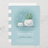 かわいいかわいい多肉男青ベビーシャワーが侵入 招待状 (正面/裏面)