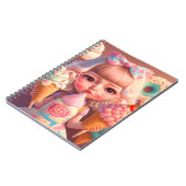 かわいいかわいい女の子とアイスクリームのノート ノートブック (左側)