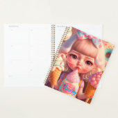 かわいいかわいい女の子とアイスクリームのノート プランナー手帳 (ディスプレー)