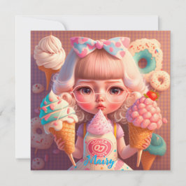 かわいいかわいい女の子とアイスクリーム