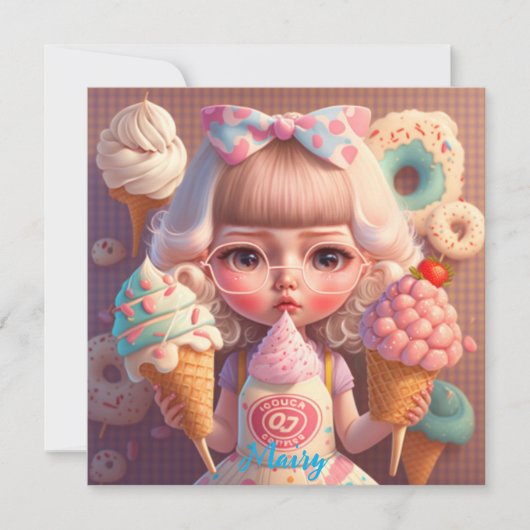 かわいいかわいい女の子とアイスクリーム (正面)