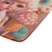 かわいいかわいい女の子とアイスクリーム カッティングボード (角)