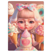 かわいいかわいい女の子とアイスクリーム クリップボード (裏面)