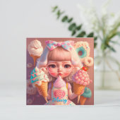 かわいいかわいい女の子とアイスクリーム 招待状 (スタンド正面)