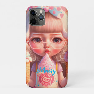 かわいいかわいい女の子とアイスクリーム iPhone 11 PROケース