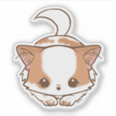 かわいいかわいい子犬ポンチ餅 シール (正面)