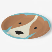 かわいいかわいい子犬。 ペーパープレート (アングル)