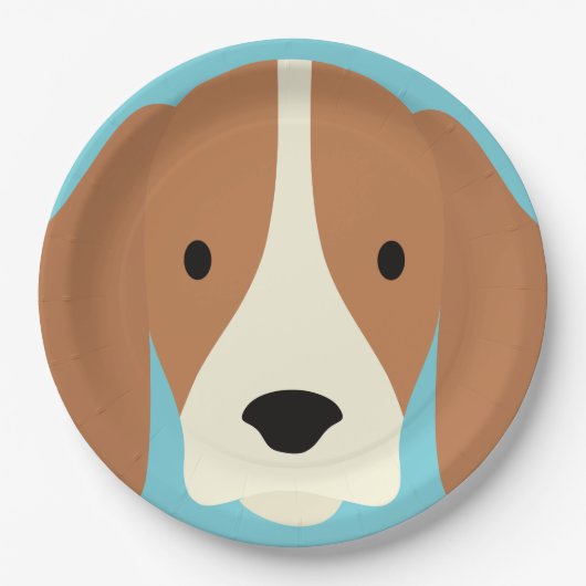 かわいいかわいい子犬。 ペーパープレート (正面)