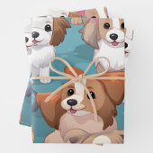 かわいいかわいい子犬 ラッピングペーパーシート (インサイチュ)