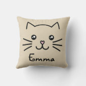 かわいいかわいい子猫顔ピンクのハート鼻 クッション (裏面)