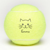 かわいいかわいい子猫顔ピンクのハート鼻 テニスボール (正面)