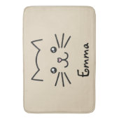 かわいいかわいい子猫顔ピンクのハート鼻 バスマット (正面縦)