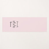 かわいいかわいい子猫顔ピンクのハート鼻 ヨガマット (正面(横))