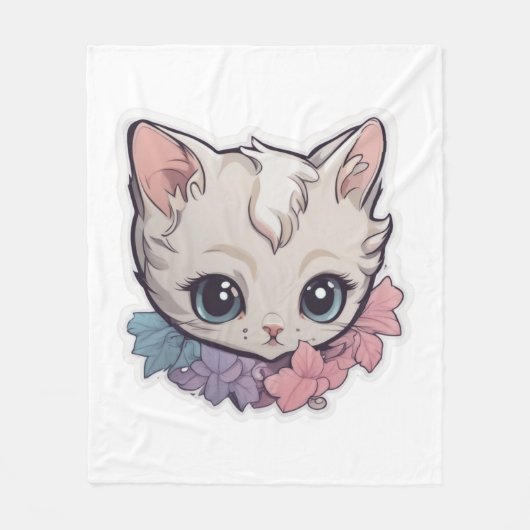 かわいいかわいい子猫1 フリースブランケット (正面)